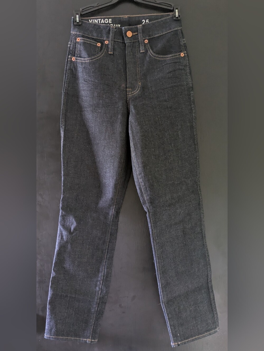 Vintage Indigo Straight Jeans with Contrast Stitching